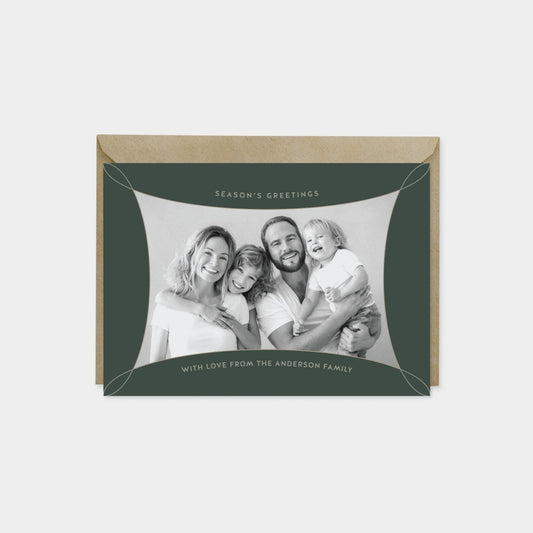 Green Loop Holiday Photo Card-Greeting & Note Cards-The Design Craft