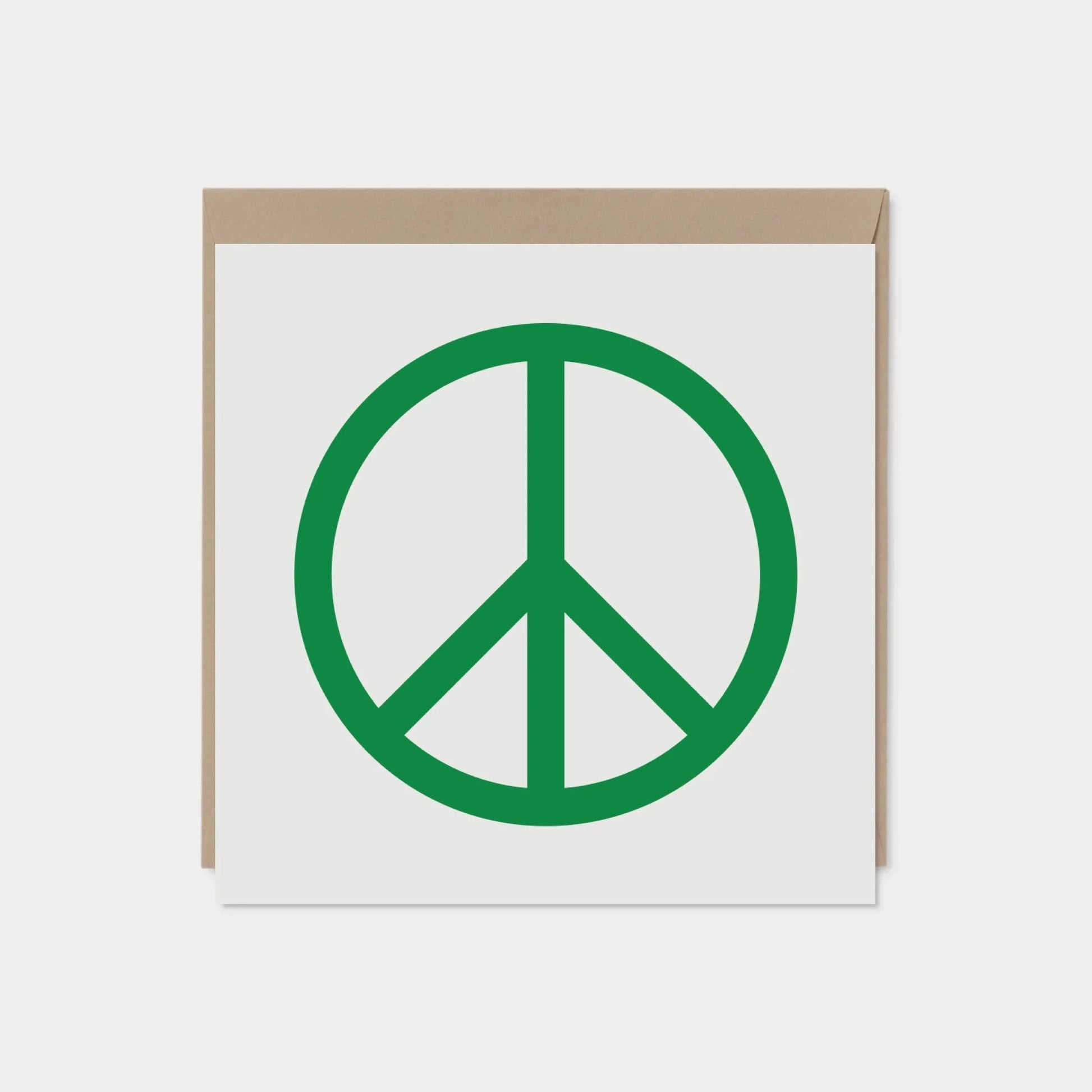 Green Peace Sign Card, Square Peace-Greeting & Note Cards-The Design Craft