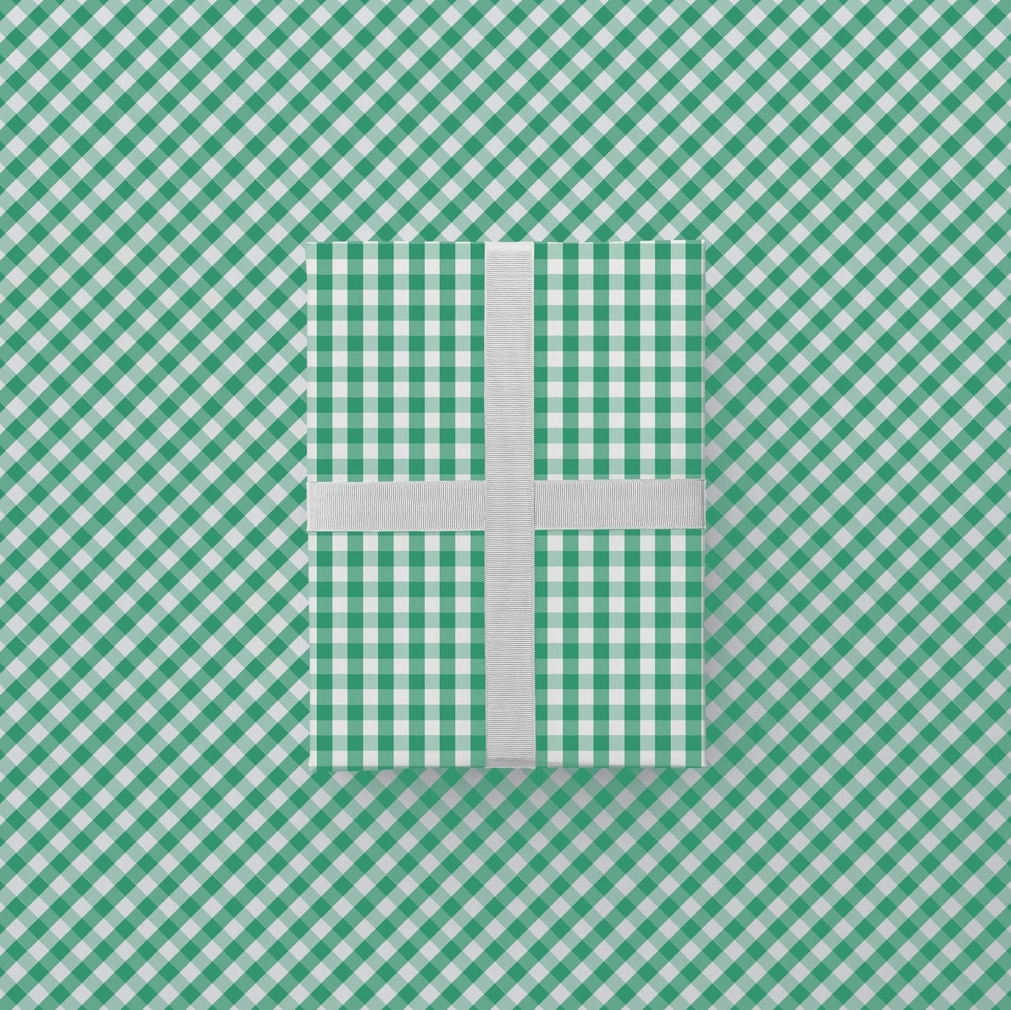 Green Vintage Gingham Gift Wrap-Gift Wrapping-The Design Craft