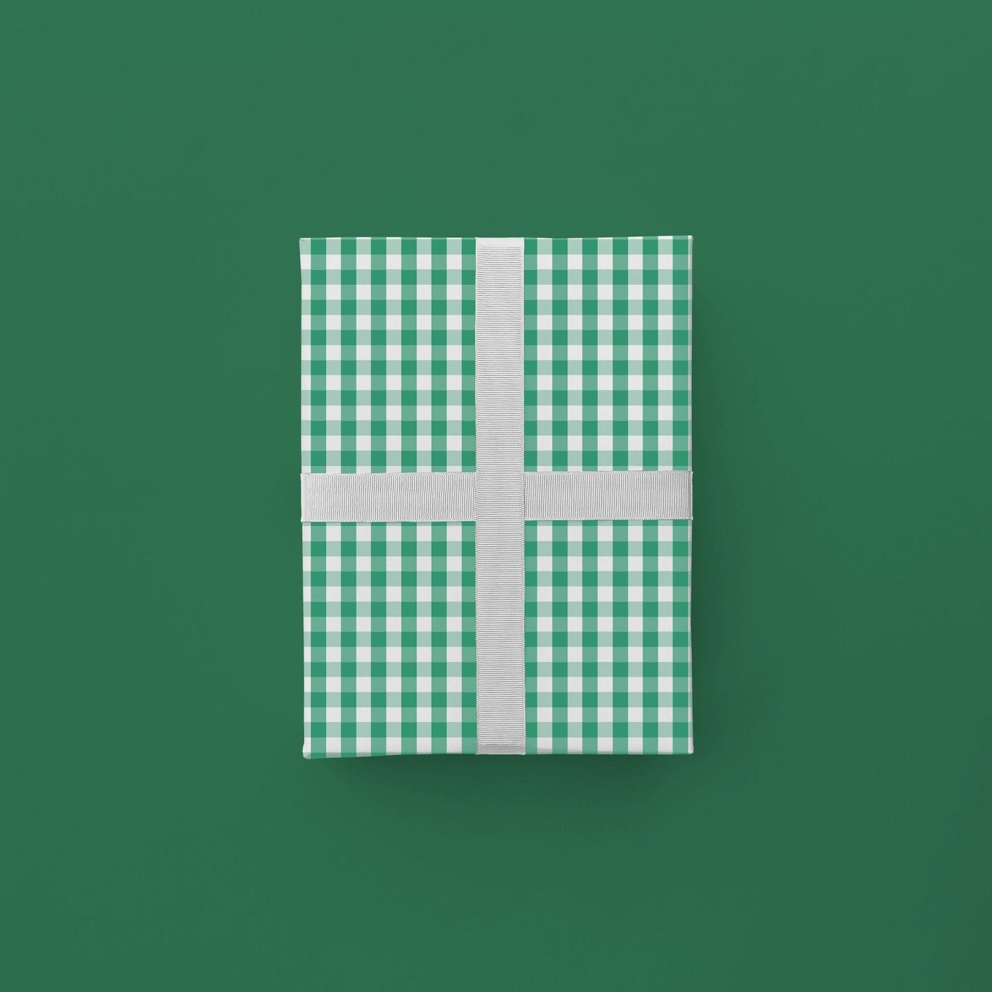 Green Vintage Gingham Gift Wrap-Gift Wrapping-The Design Craft