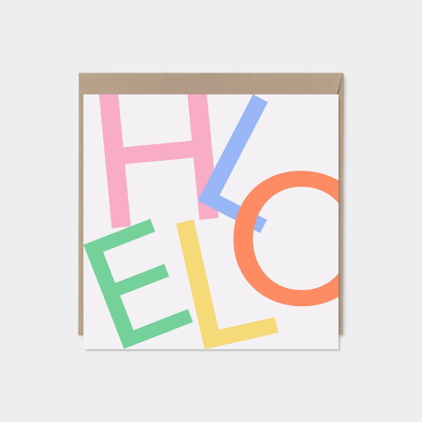 HELLO Colorful Square Greeting Card,-Greeting & Note Cards-The Design Craft