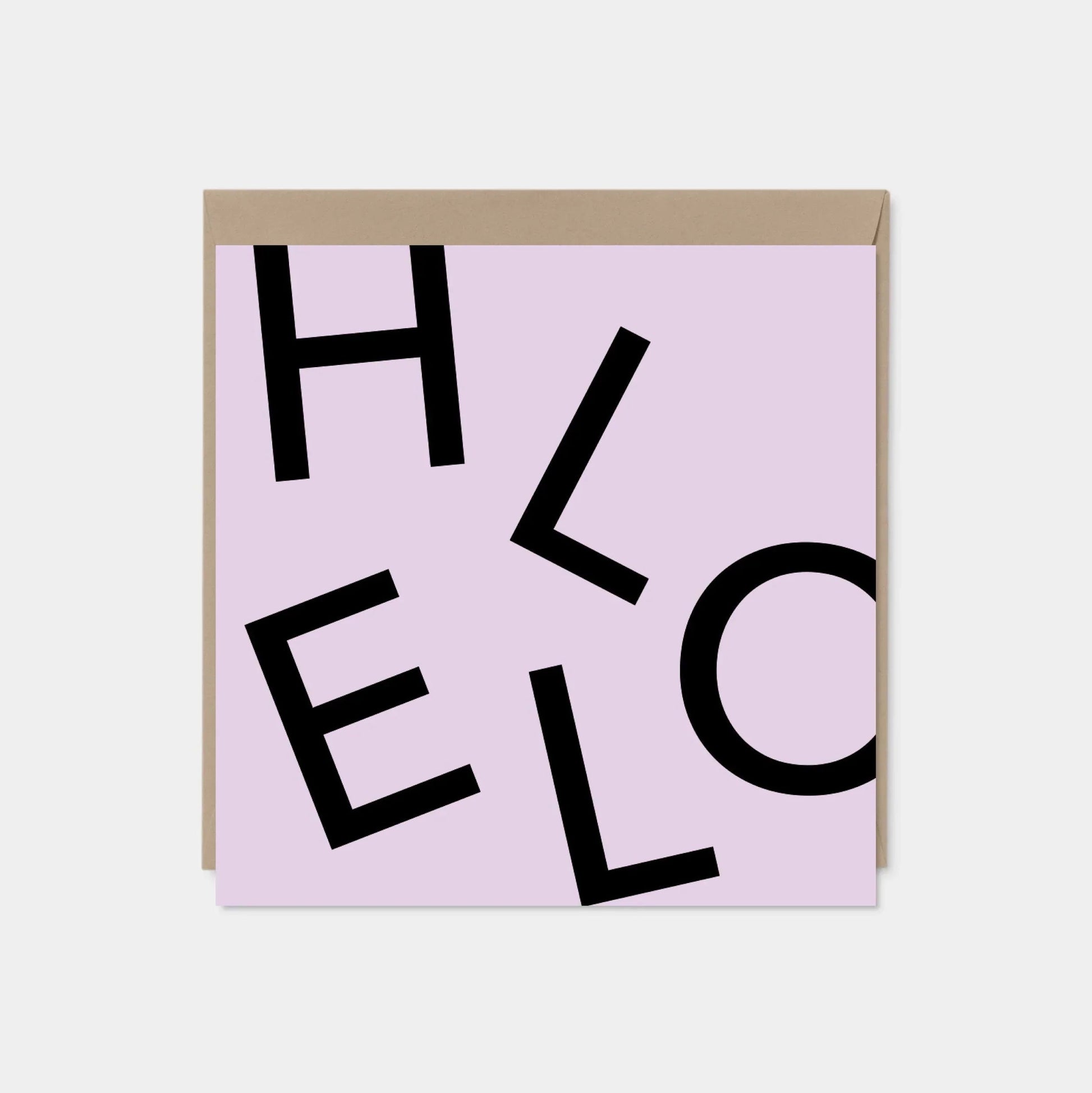 HELLO Square Greeting Card, Lavender,-Greeting & Note Cards-The Design Craft