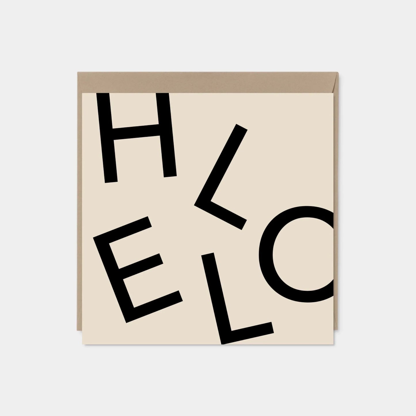 HELLO Square Greeting Card, Natural,-Greeting & Note Cards-The Design Craft