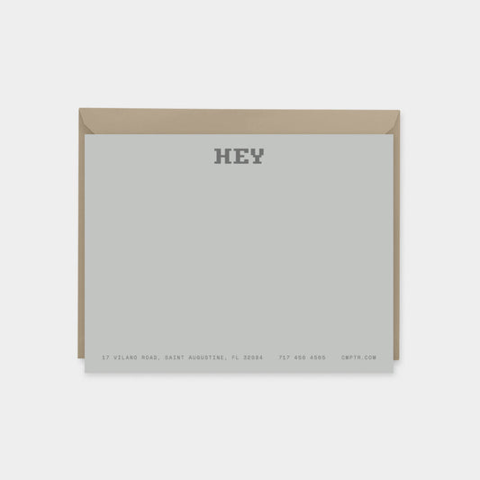 HEY Computer Monogram Note Card-Greeting & Note Cards-The Design Craft