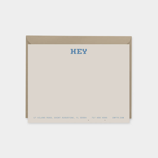 HEY Computer Monogram Note Card II-Greeting & Note Cards-The Design Craft