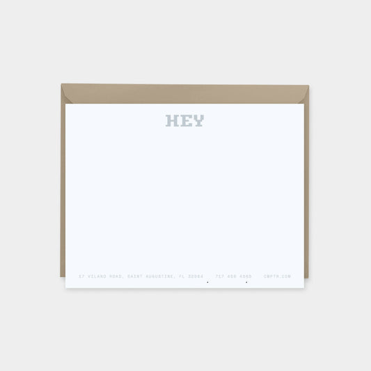 HEY Computer Monogram Note Card III-Greeting & Note Cards-The Design Craft