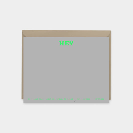 HEY Computer Monogram Note Card IV-Greeting & Note Cards-The Design Craft