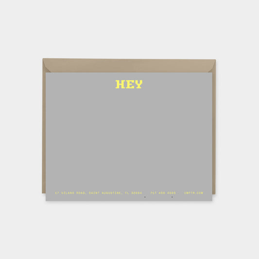 HEY Computer Monogram Note Card V-Greeting & Note Cards-The Design Craft