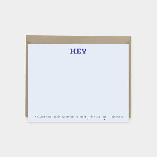HEY Computer Monogram Note Card VI-Greeting & Note Cards-The Design Craft