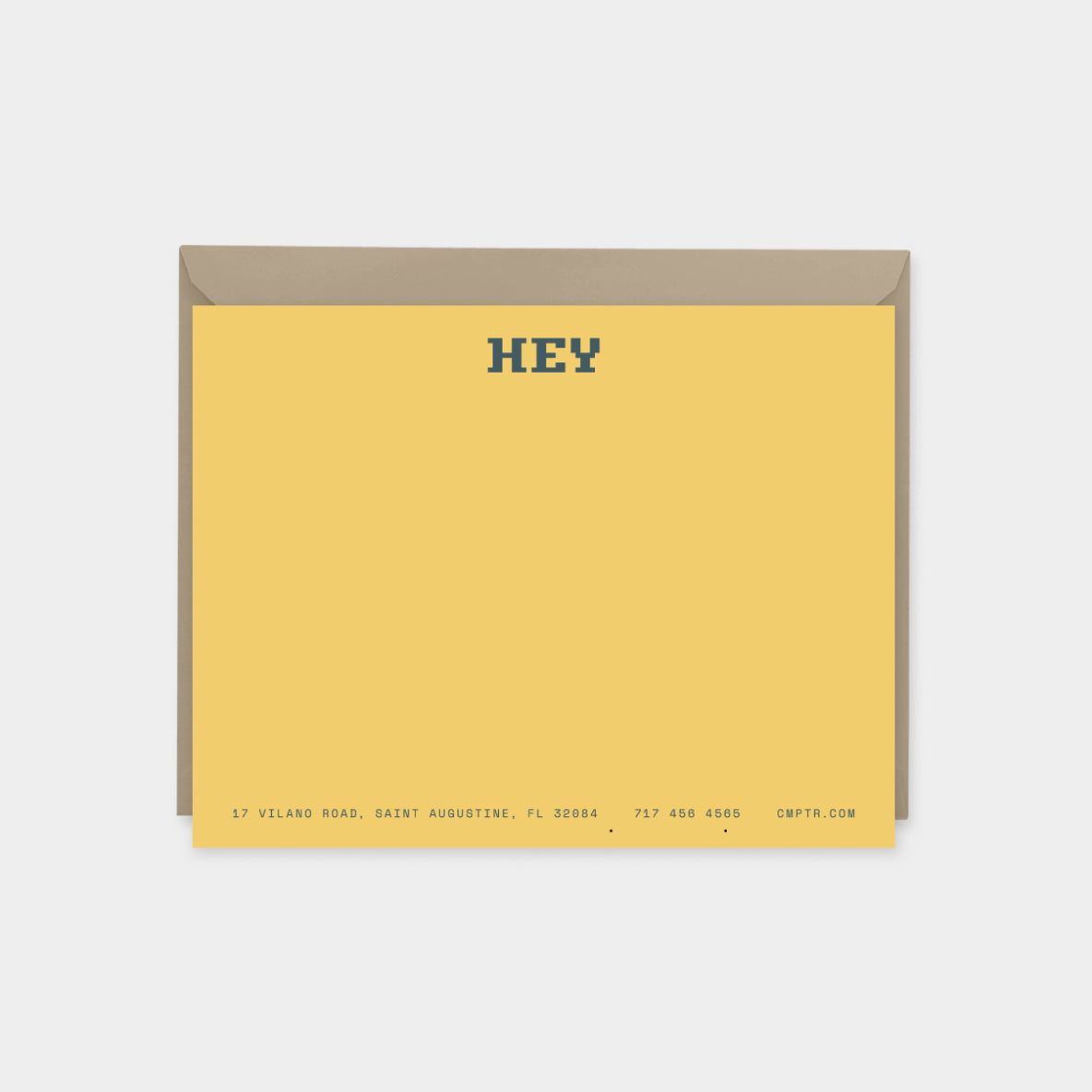 HEY Computer Monogram Note Card VII-Greeting & Note Cards-The Design Craft