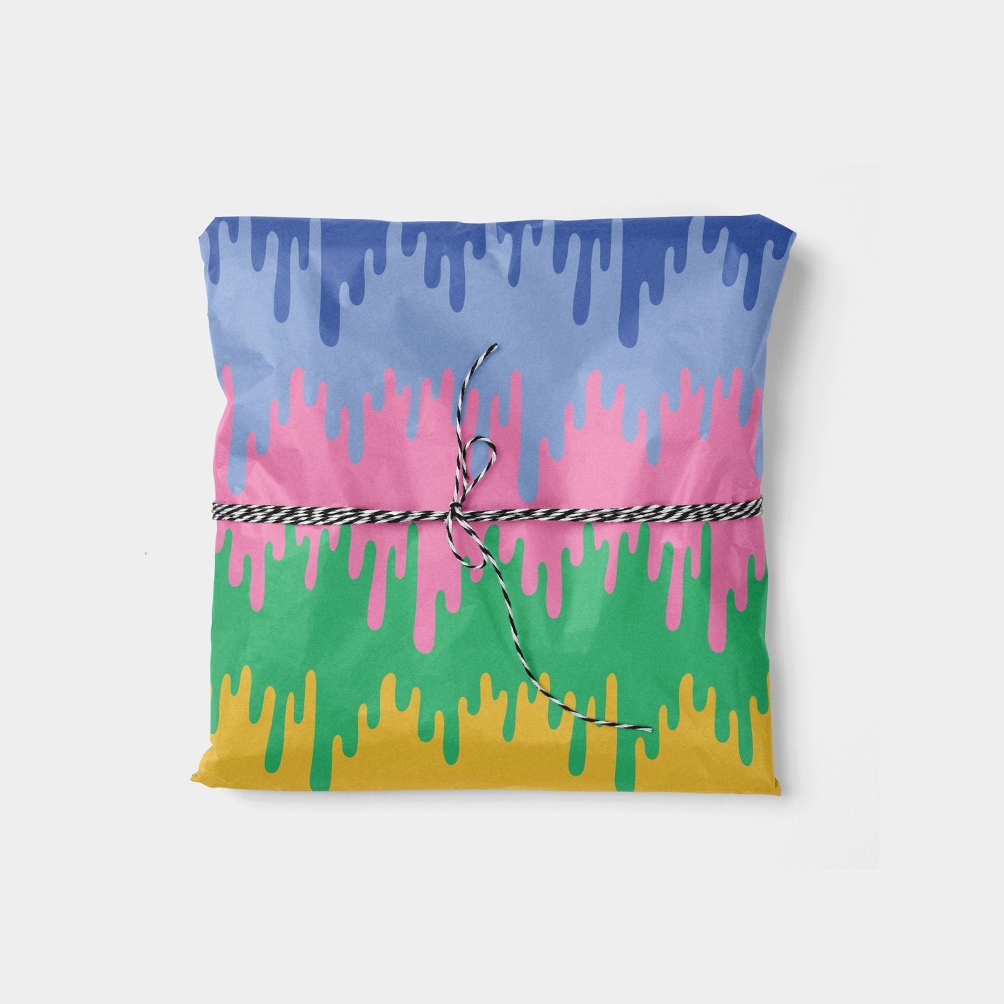 Handdrawn Colorful Drips Gift Wrap-Gift Wrapping-The Design Craft