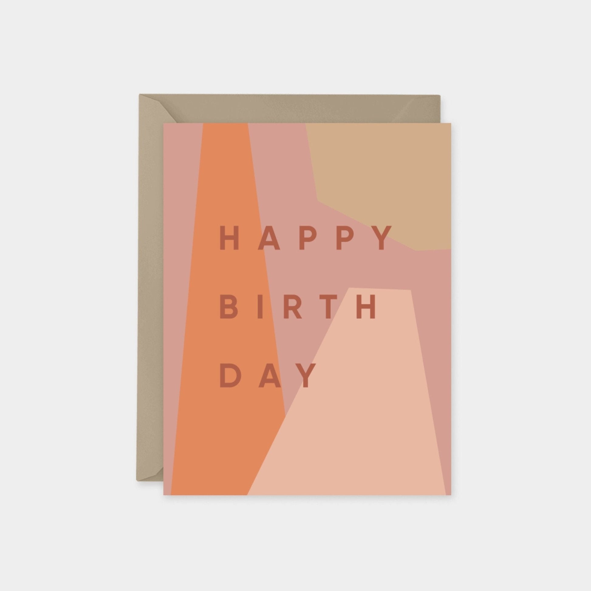 Happy Birthday Card, Terracotta Blush-Greeting & Note Cards-The Design Craft