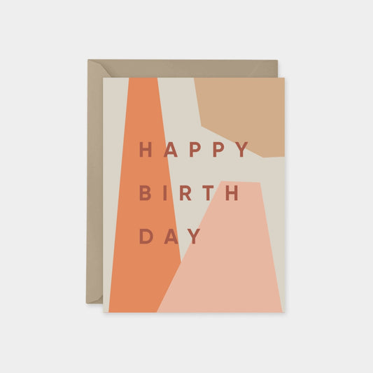 Happy Birthday Card, Terracotta Blush-Greeting & Note Cards-The Design Craft