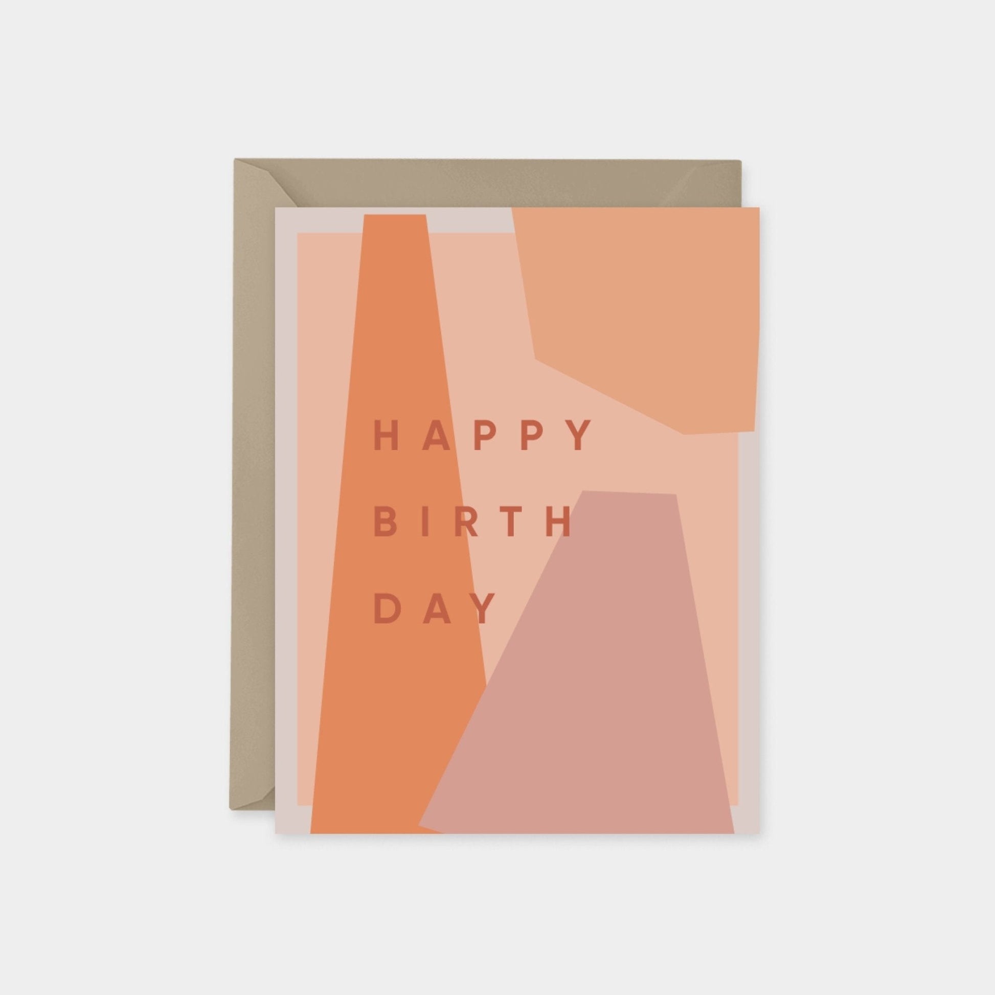 Happy Birthday Card, Terracotta Blush-Greeting & Note Cards-The Design Craft