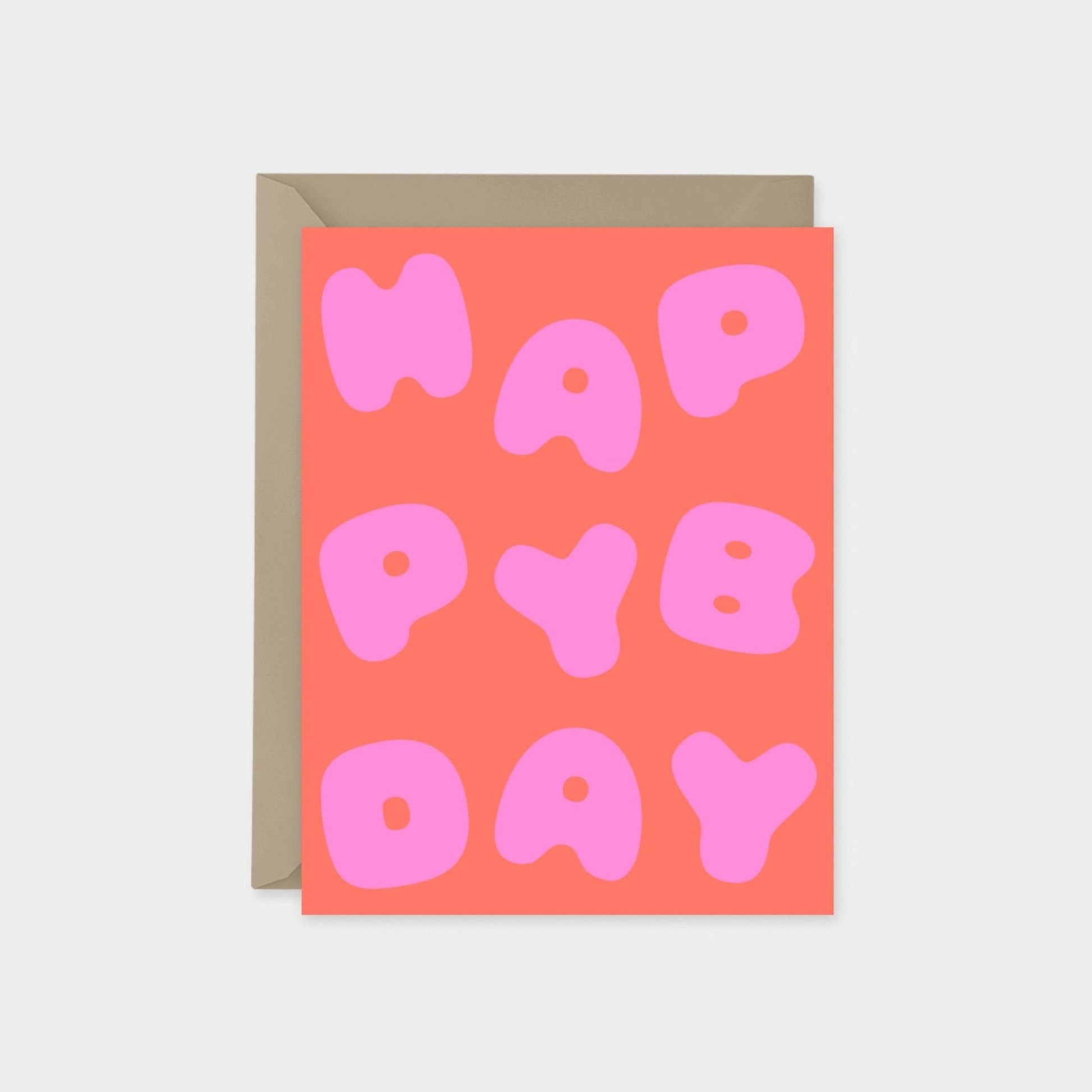 Happy Birthday Puffy Typography Card,-Greeting & Note Cards-The Design Craft