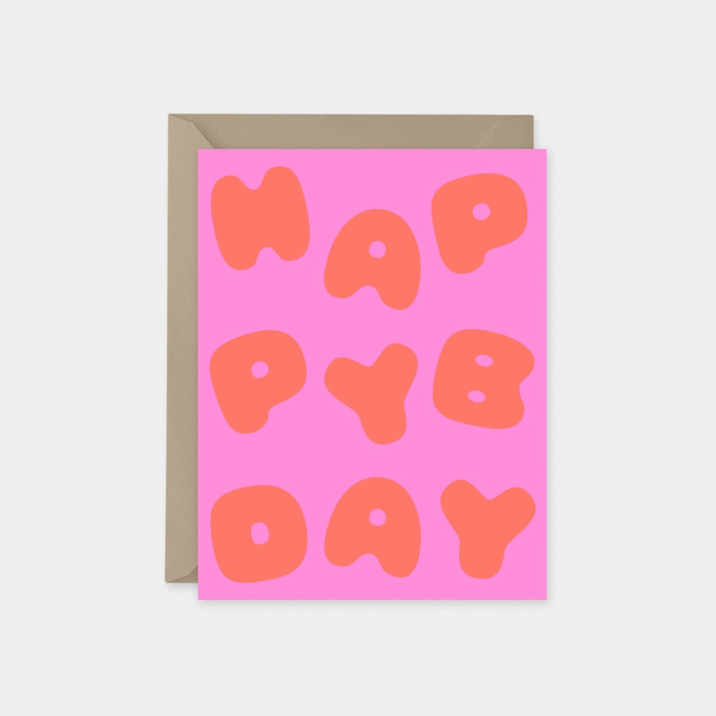 Happy Birthday Puffy Typography Card,-Greeting & Note Cards-The Design Craft