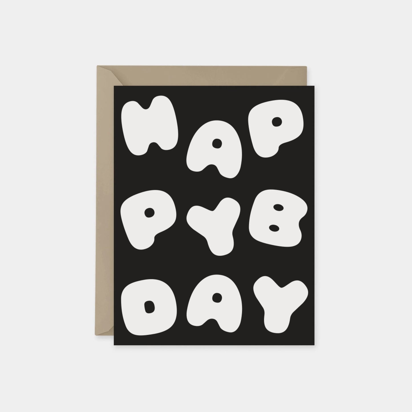 Happy Birthday Puffy Typography Card,-Greeting & Note Cards-The Design Craft