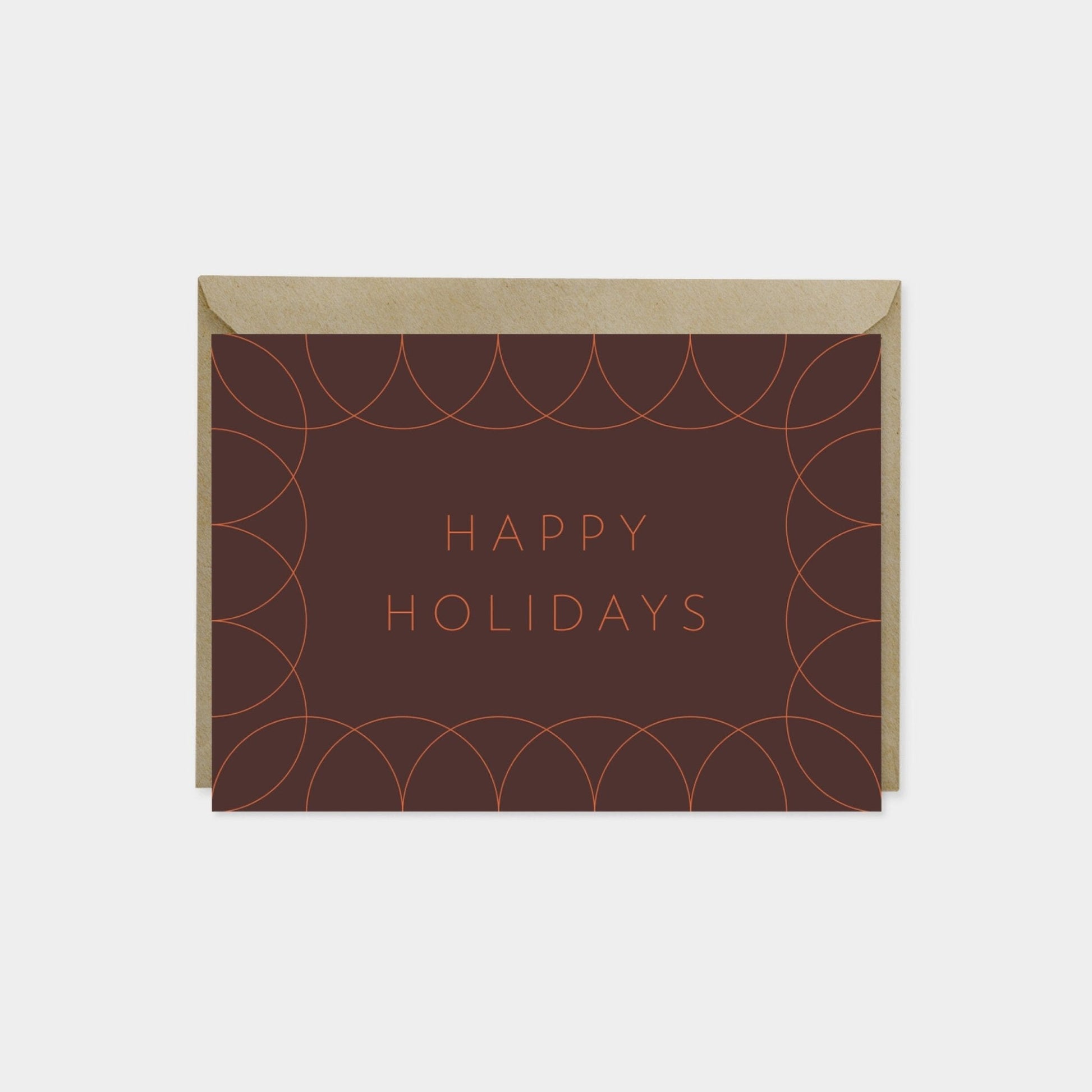 Happy Holidays Card, Burgundy Holiday-Greeting & Note Cards-The Design Craft