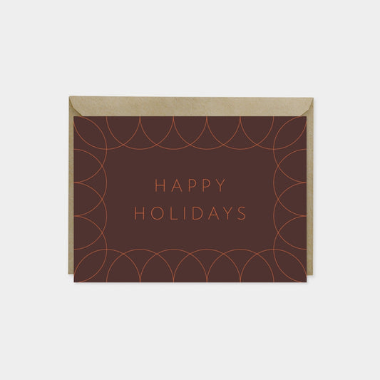 Happy Holidays Card, Burgundy Holiday-Greeting & Note Cards-The Design Craft