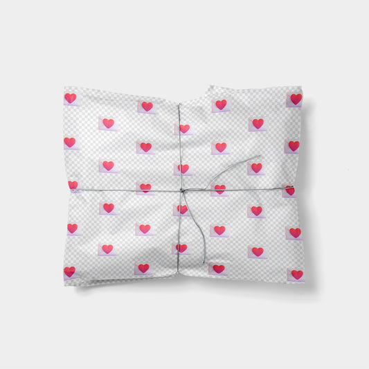 Heart Envelope Emoji Gift Wrap-Gift Wrapping-The Design Craft