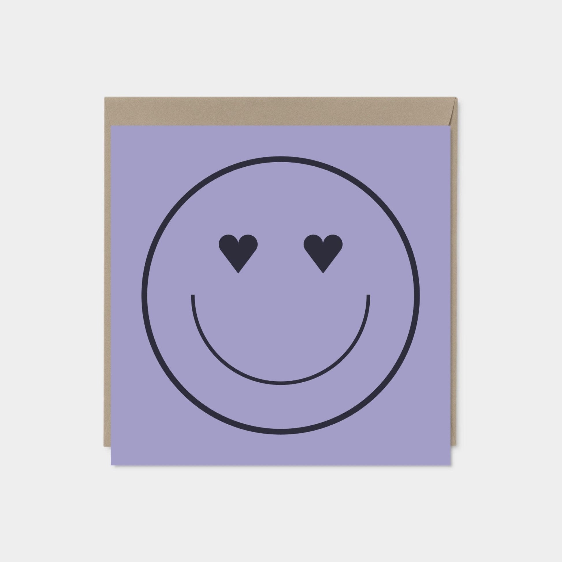 Heart Eyes Smiley Face Valentine's Day-Greeting & Note Cards-The Design Craft