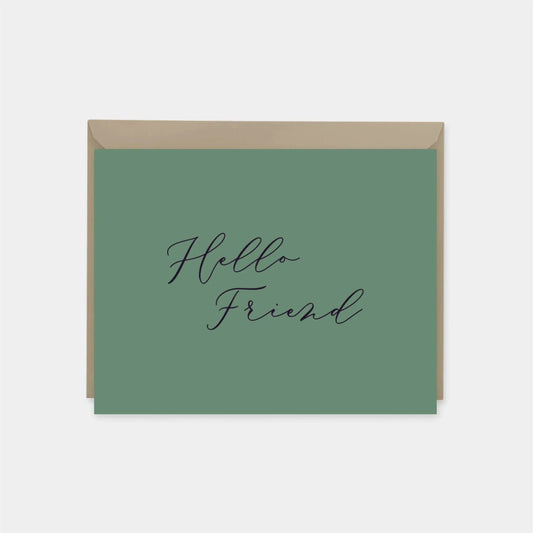Hello Friend Card, Aloe, Colorful-Greeting & Note Cards-The Design Craft
