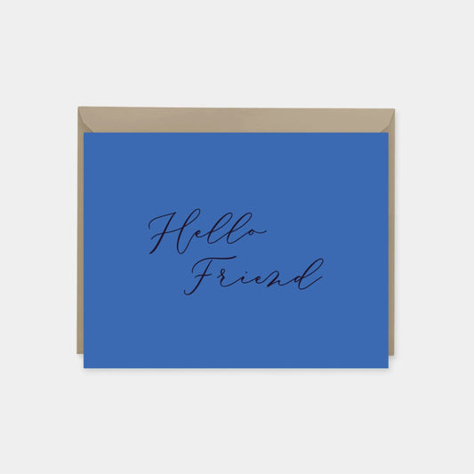 Hello Friend Card, Blue, Colorful-Greeting & Note Cards-The Design Craft