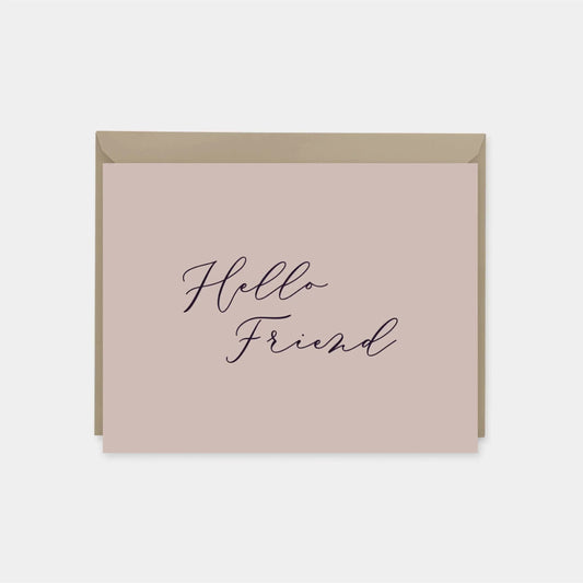Hello Friend Card, Blush, Colorful-Greeting & Note Cards-The Design Craft