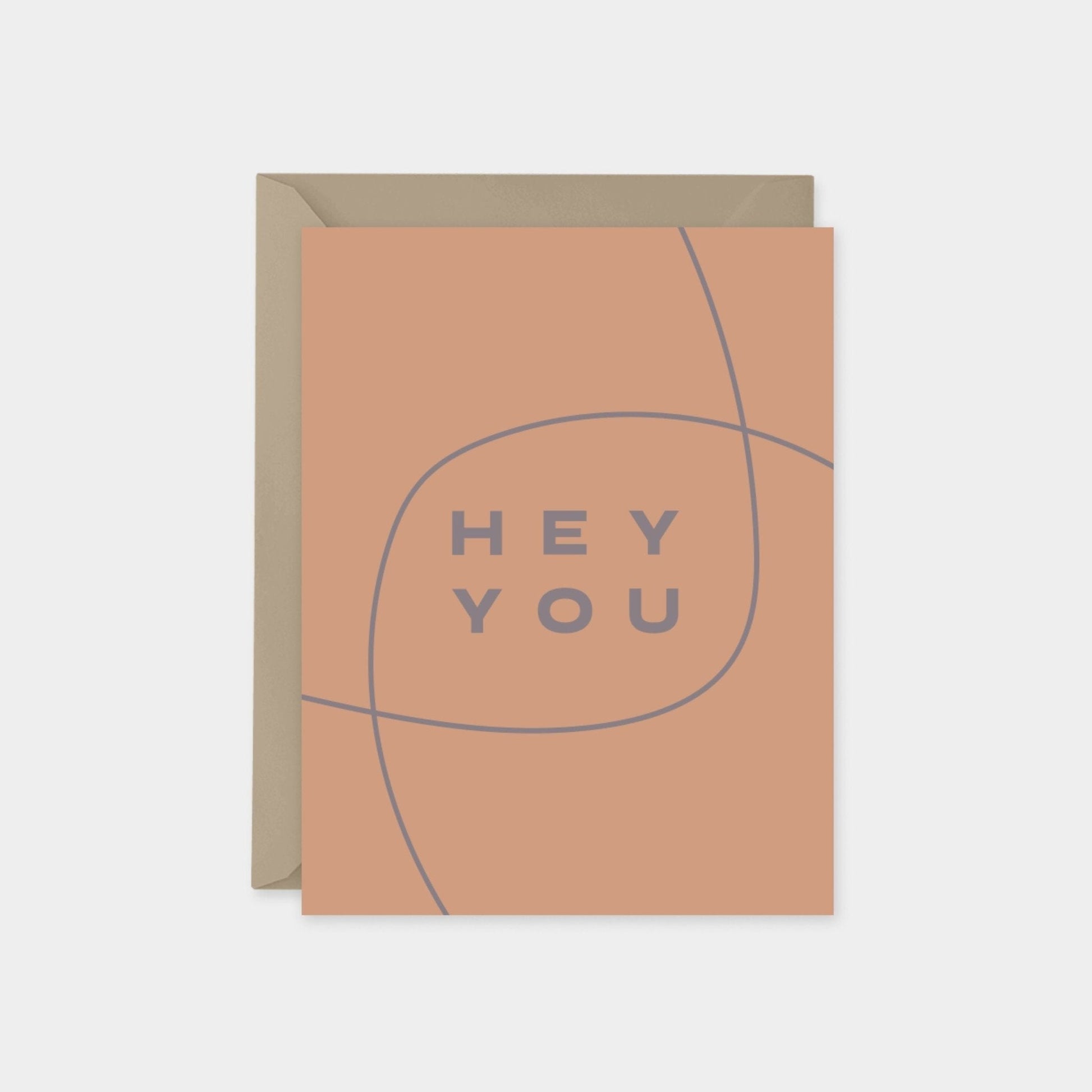 Hey You Card V, Modern Friendship Card-Greeting & Note Cards-The Design Craft