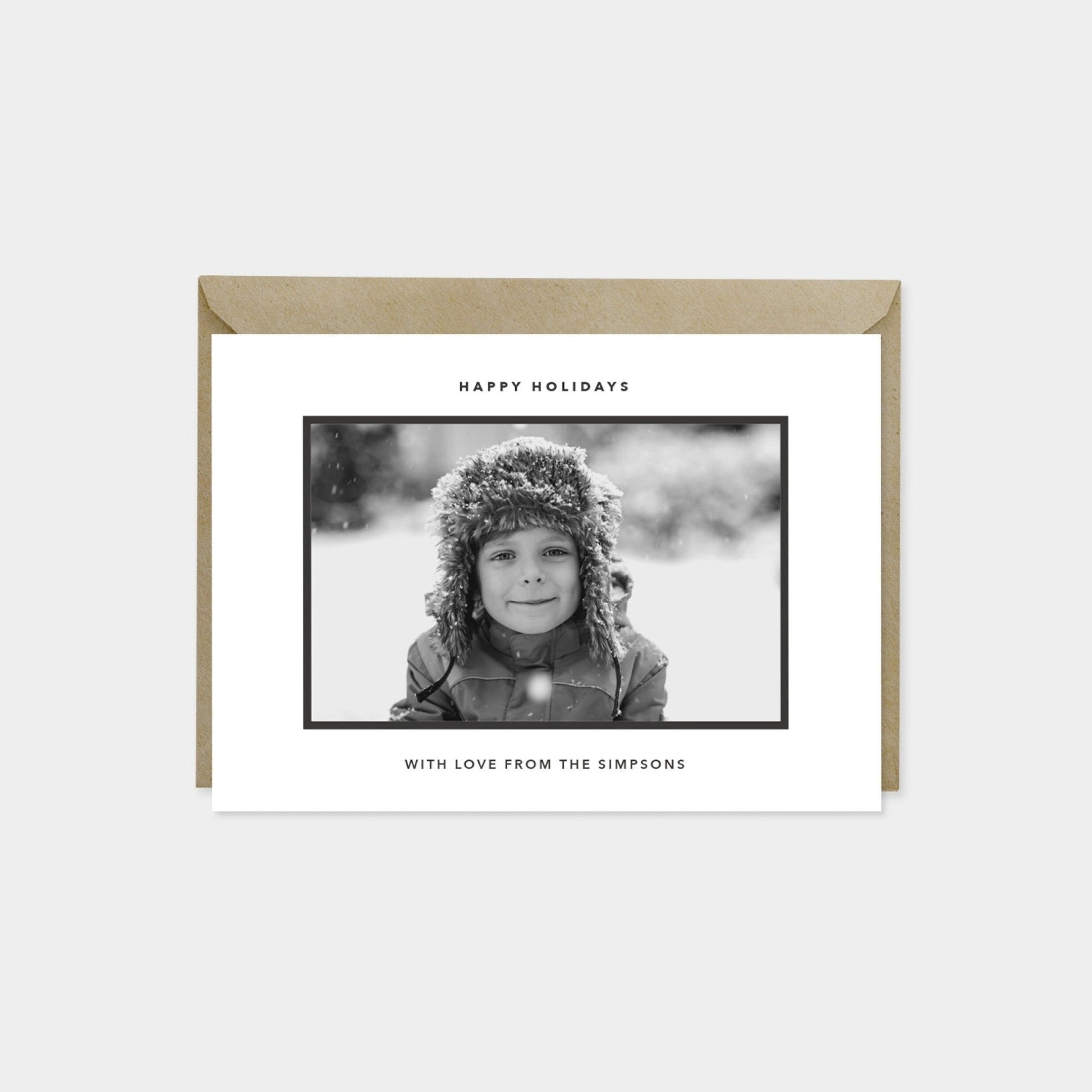 Holiday Photo Card, Minimal Elegant-Greeting & Note Cards-The Design Craft