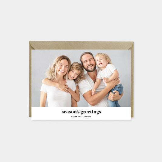 Holiday Photo Card, Minimal Elegant-Greeting & Note Cards-The Design Craft