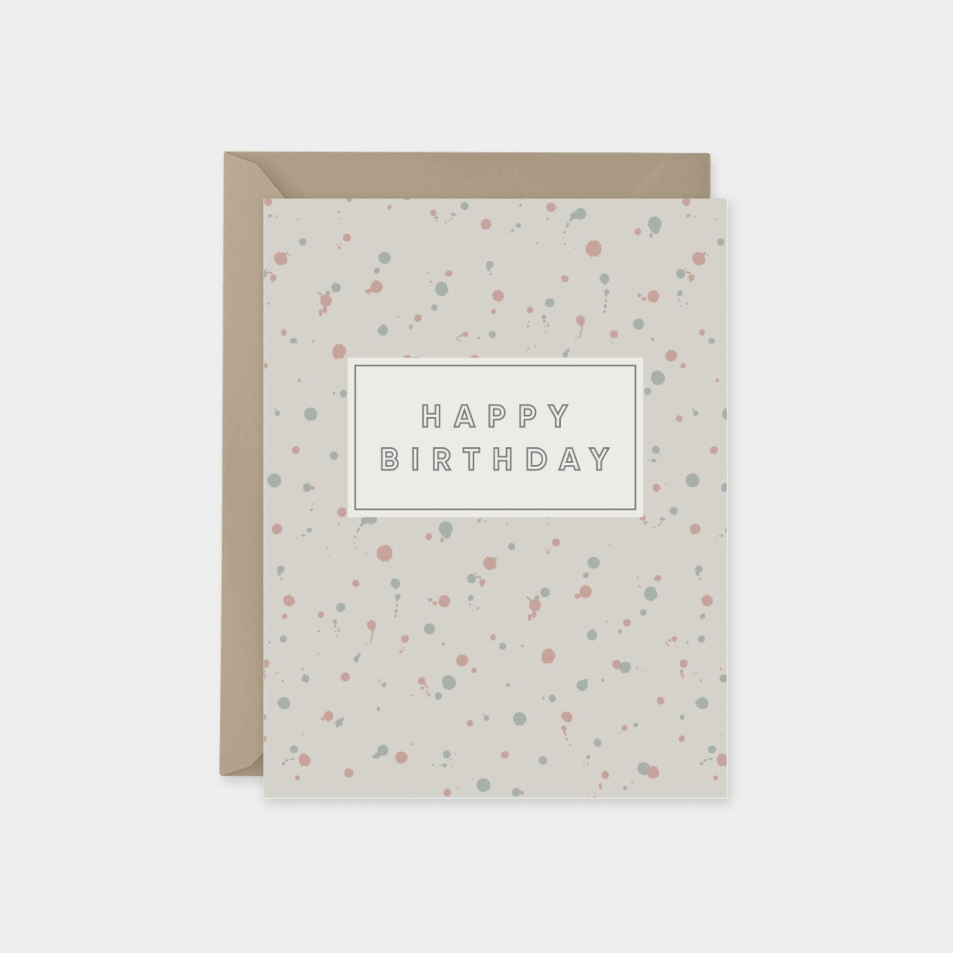 Ink Splot Happy Birthday Cards, Dot-Greeting & Note Cards-The Design Craft