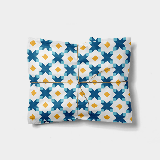 Islamic Geo Tile Gift Wrap, Ramadan-Gift Wrapping-The Design Craft