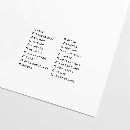 Keto Grocery List Stamp