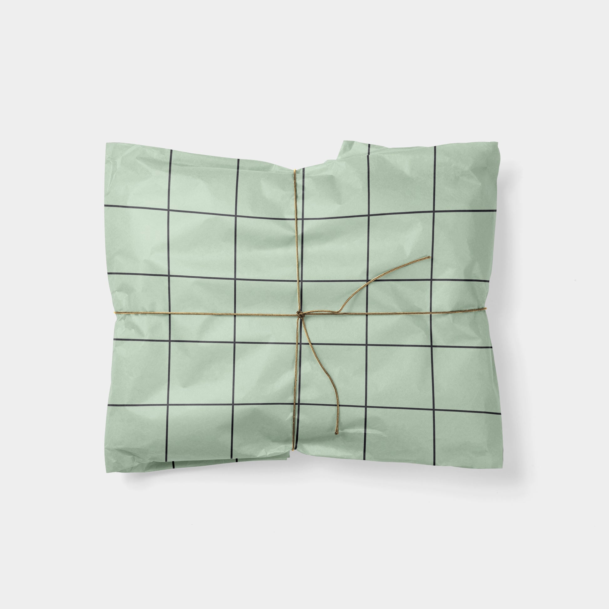 Large Grid Gift Wrap, Mint