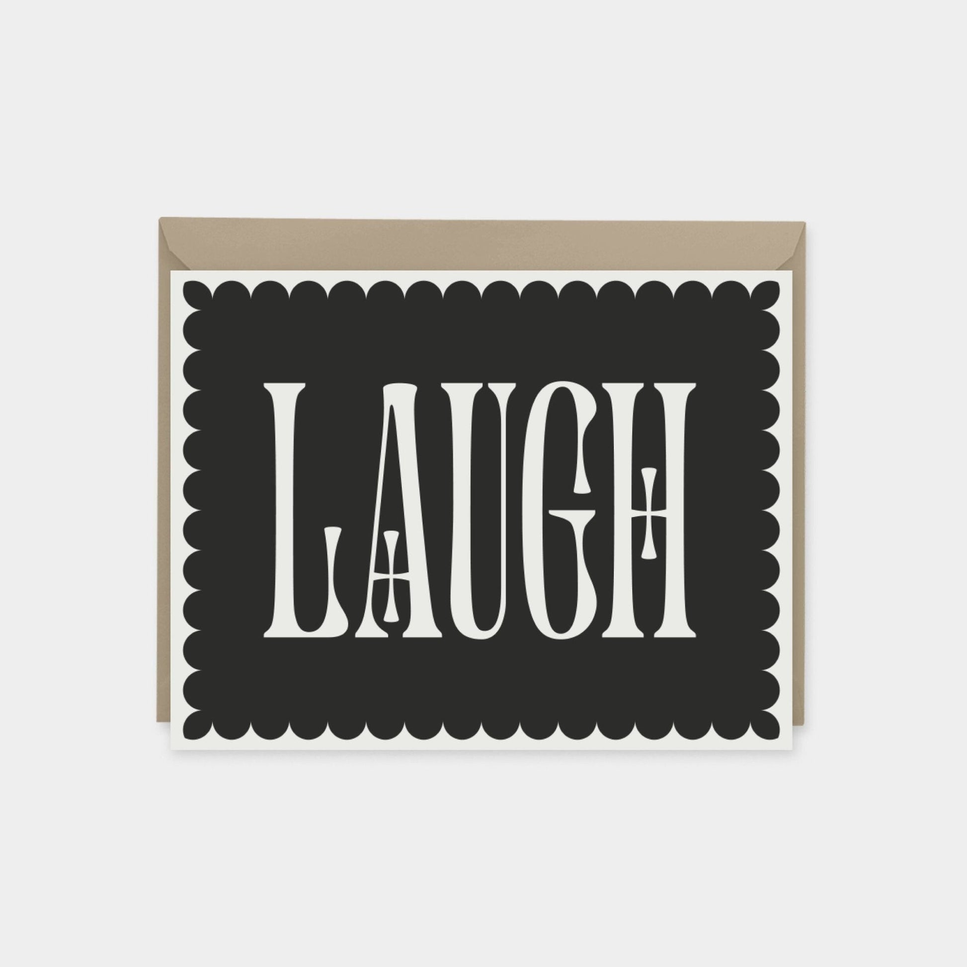 "Laugh" Decorative Typography Card-Greeting & Note Cards-The Design Craft