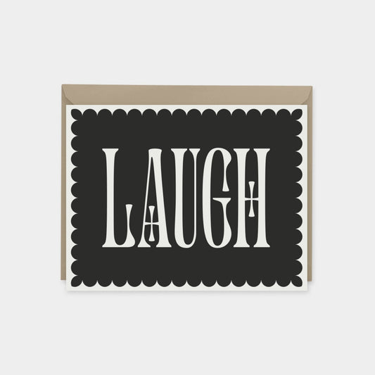 "Laugh" Decorative Typography Card-Greeting & Note Cards-The Design Craft