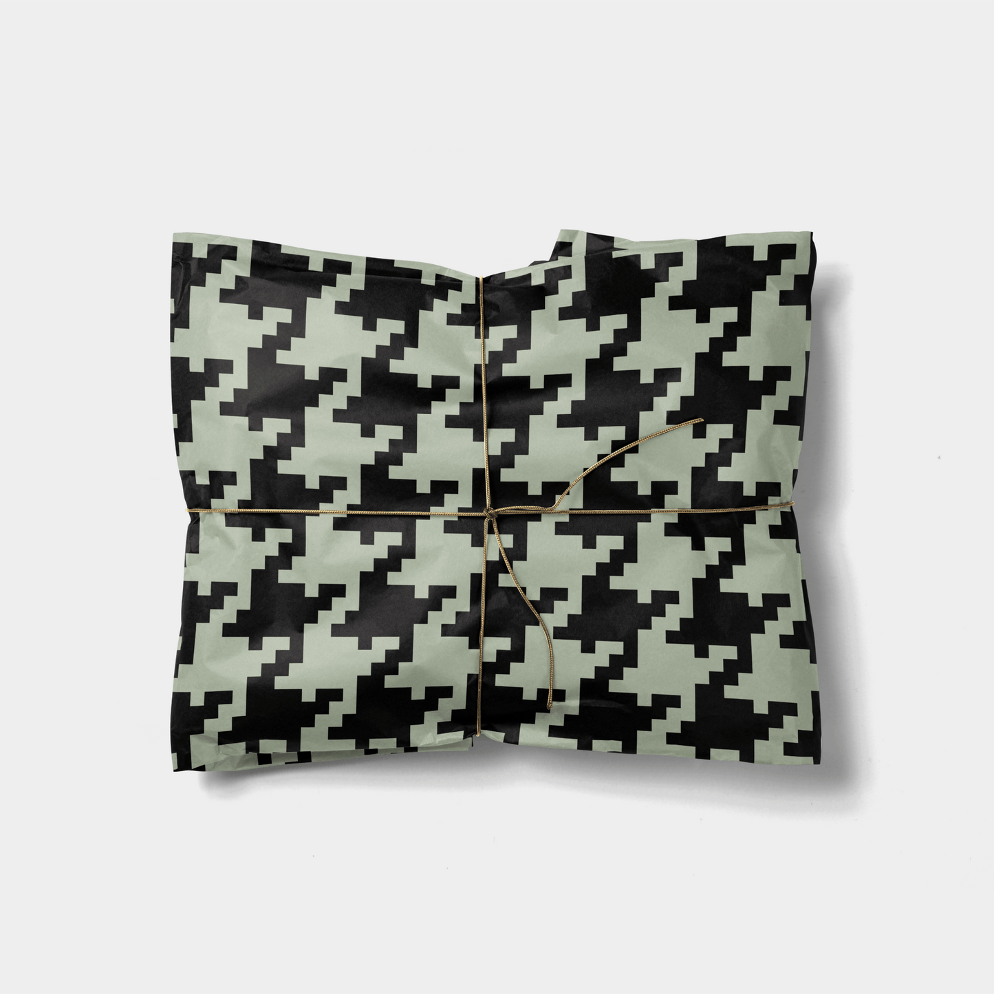 Lichen Green Oversized Houndstooth Gift-Gift Wrapping-The Design Craft