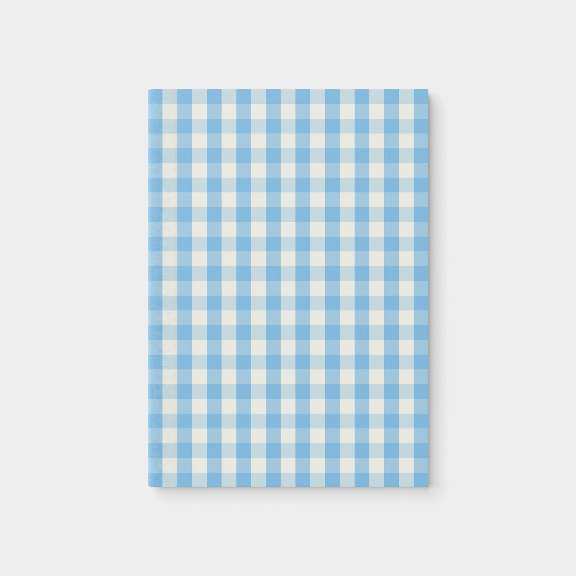Light Blue Gingham Print Softcover Notebook