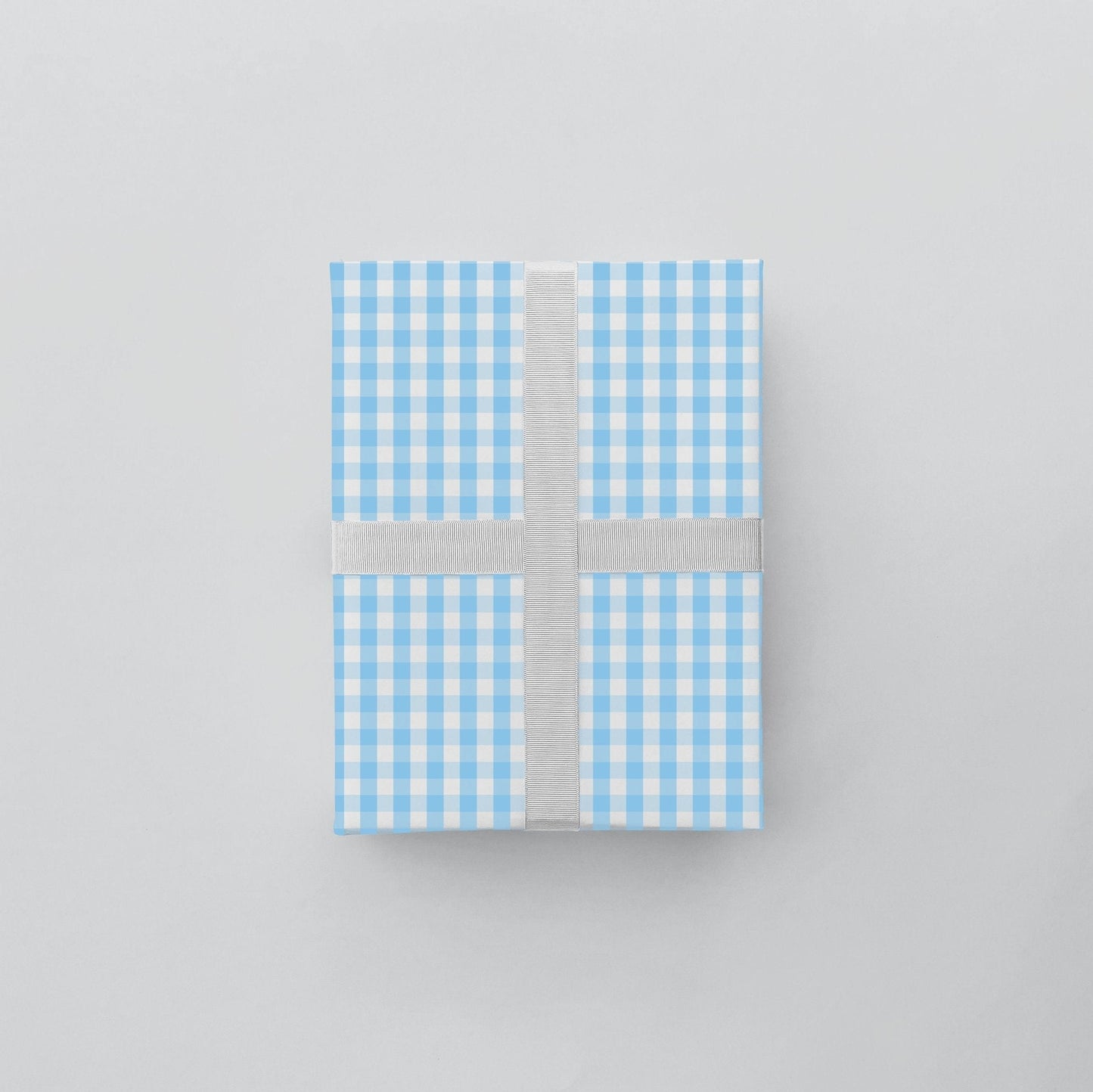 Light Blue Vintage Gingham Gift Wrap-Gift Wrapping-The Design Craft