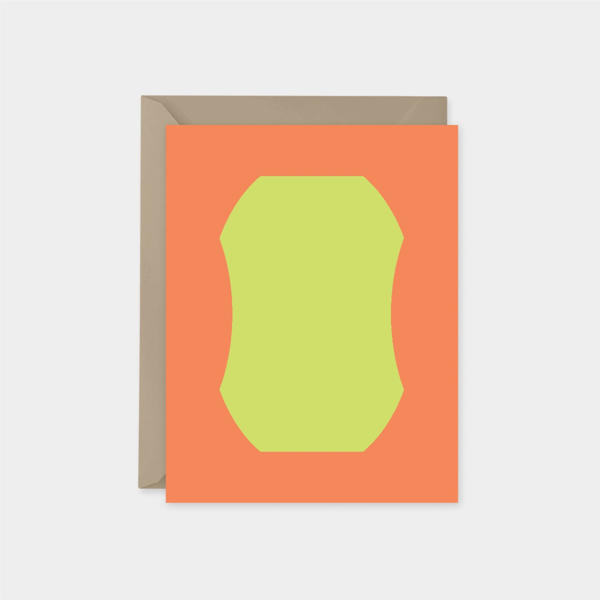 Lime & Orange Neo Shape Art Card