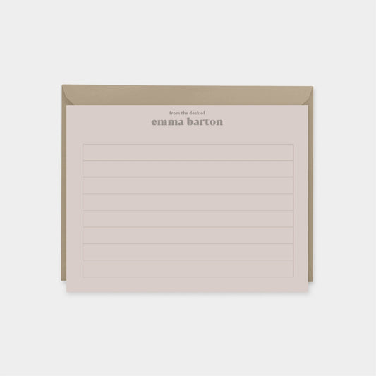 Lined Personalized Note Cards II, Modern-Greeting & Note Cards-The Design Craft