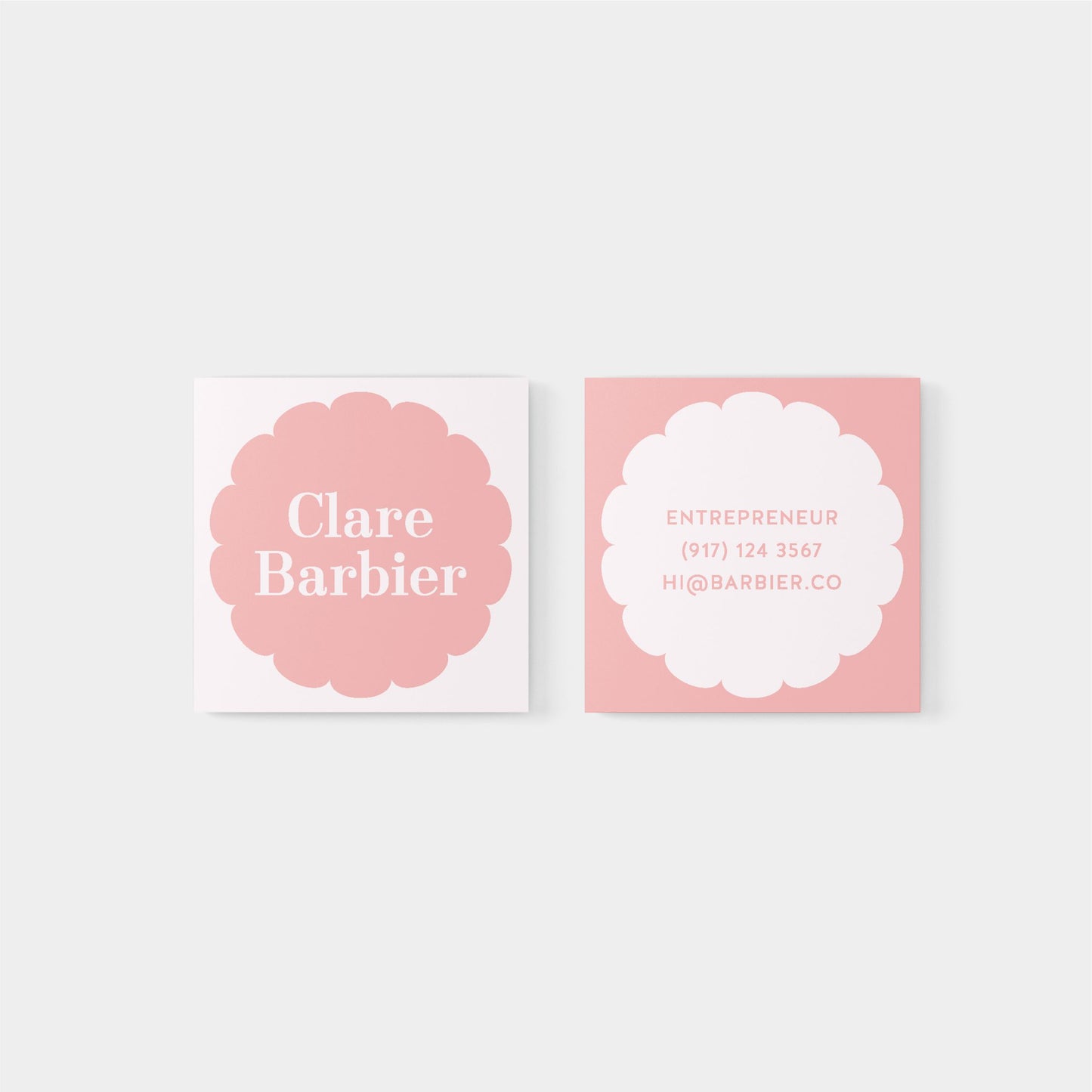 Macaroon Square Geo Flower Business Card-Greeting & Note Cards-The Design Craft