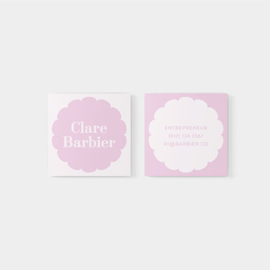 Macaroon Square Geo Flower Business Card-Greeting & Note Cards-The Design Craft