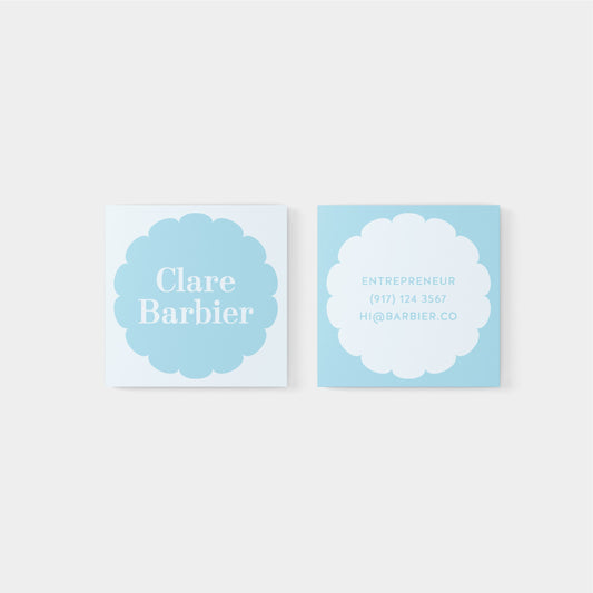 Macaroon Square Geo Flower Business Card-Greeting & Note Cards-The Design Craft