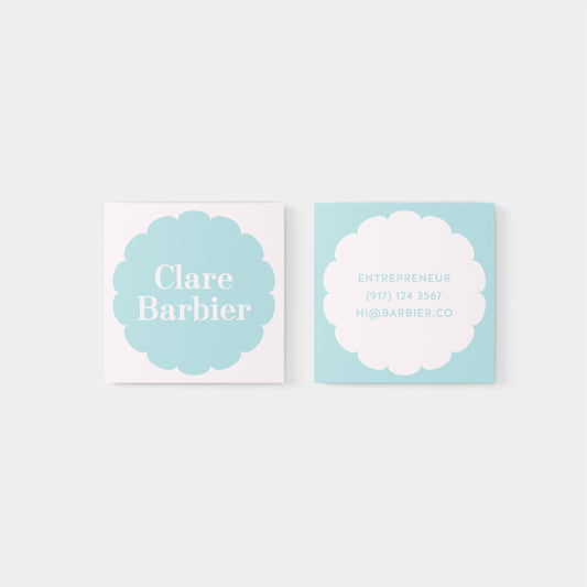 Macaroon Square Geo Flower Business Card-Greeting & Note Cards-The Design Craft