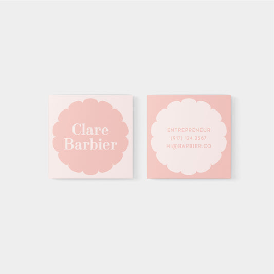 Macaroon Square Geo Flower Business Card-Greeting & Note Cards-The Design Craft