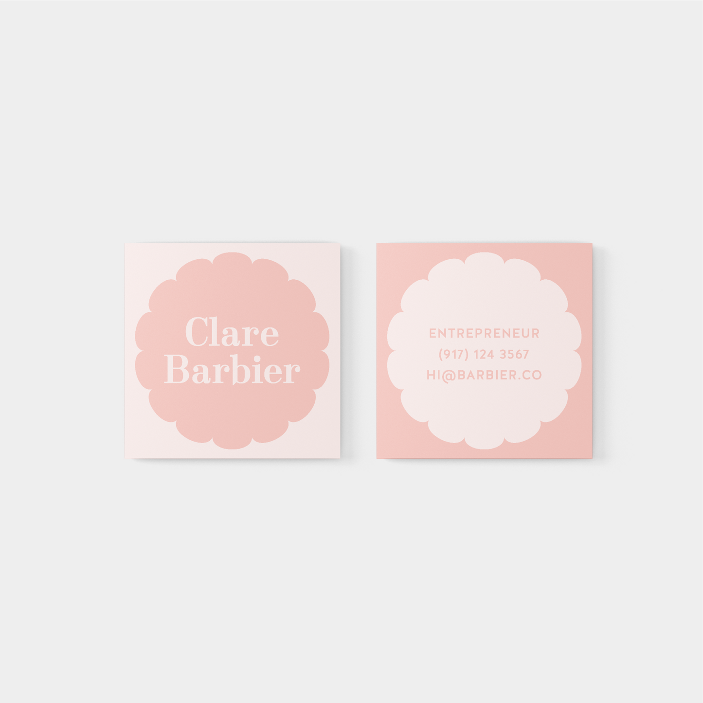 Macaroon Square Geo Flower Business Card-Greeting & Note Cards-The Design Craft