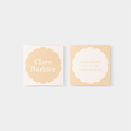 Macaroon Square Geo Flower Business Card-Greeting & Note Cards-The Design Craft