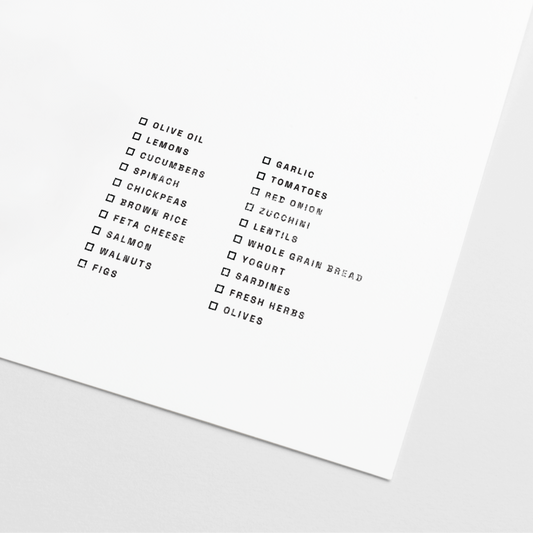 Mediterranean Grocery List Stamp
